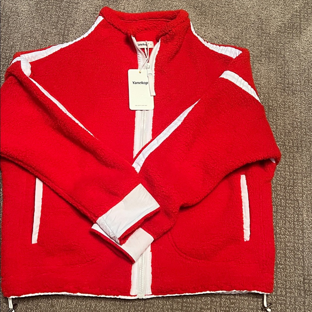 Red Teddy Jacket for Women - Picture 2 of 6